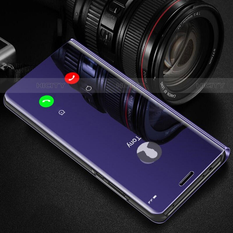 Coque Portefeuille Livre Cuir Miroir Housse Etui Clapet L02 pour Xiaomi Mi 12S 5G Violet Plus