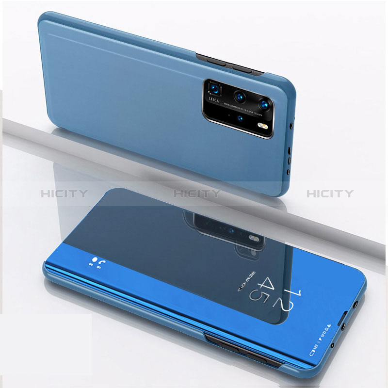 Coque Portefeuille Livre Cuir Miroir Housse Etui Clapet L04 pour Xiaomi Mi 10T 5G Bleu Plus