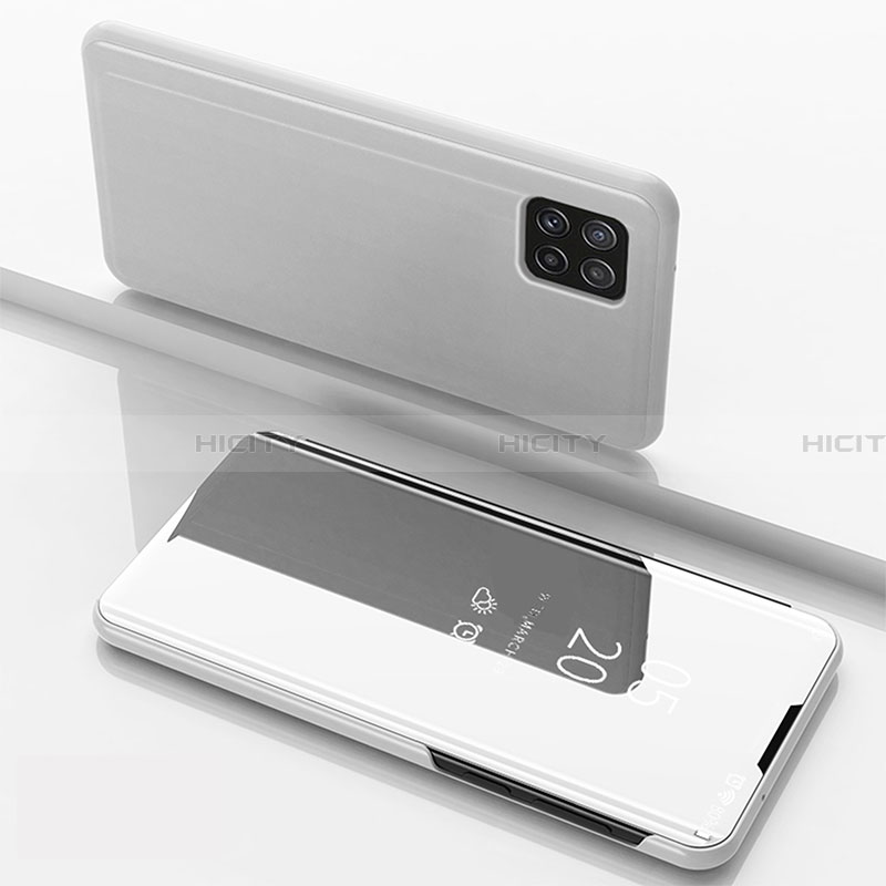 Coque Portefeuille Livre Cuir Miroir Housse Etui Clapet L05 pour Samsung Galaxy A22 5G Argent Plus