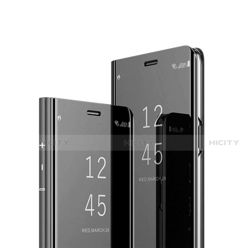 Coque Portefeuille Livre Cuir Miroir Housse Etui Clapet M01 pour Huawei P20 Pro Noir Plus