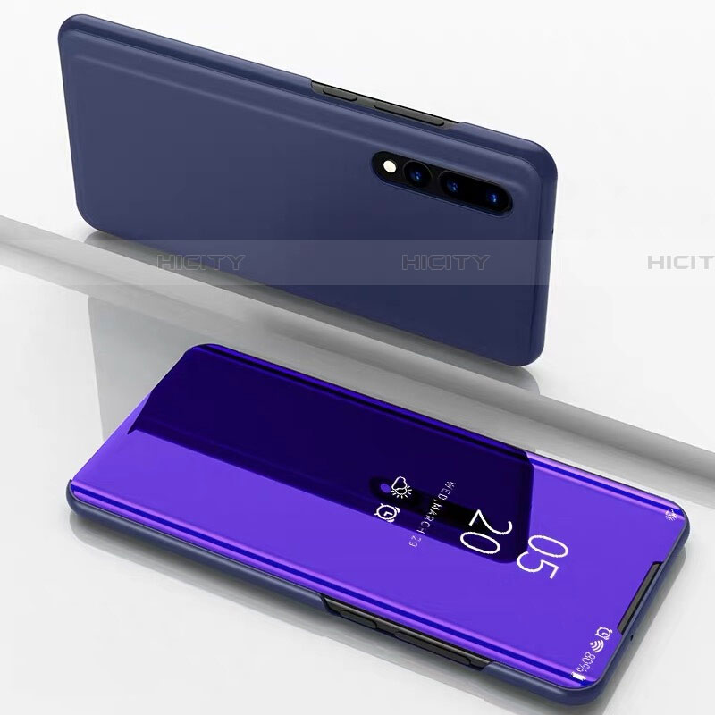 Coque Portefeuille Livre Cuir Miroir Housse Etui Clapet M01 pour Samsung Galaxy A70S Violet Plus