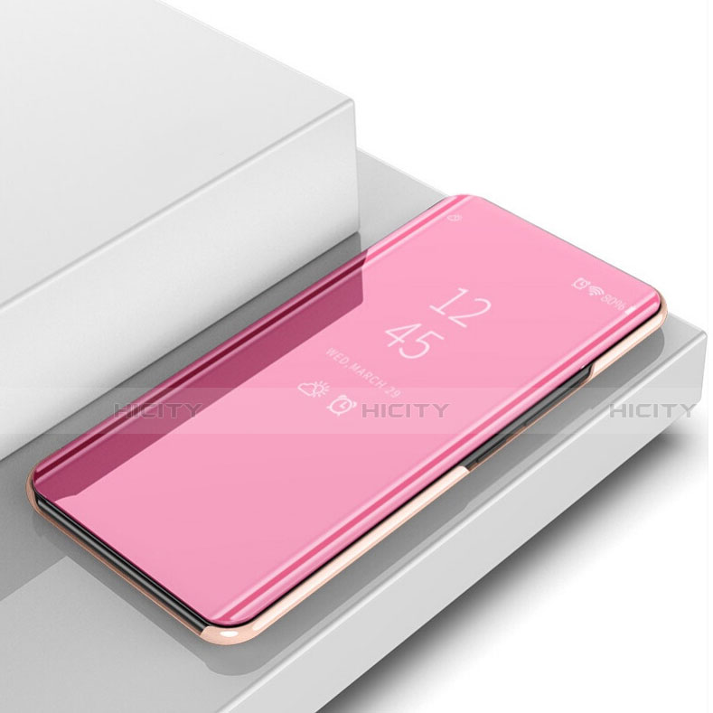 Coque Portefeuille Livre Cuir Miroir Housse Etui Clapet M01 pour Samsung Galaxy Note 10 Plus 5G Or Rose Plus