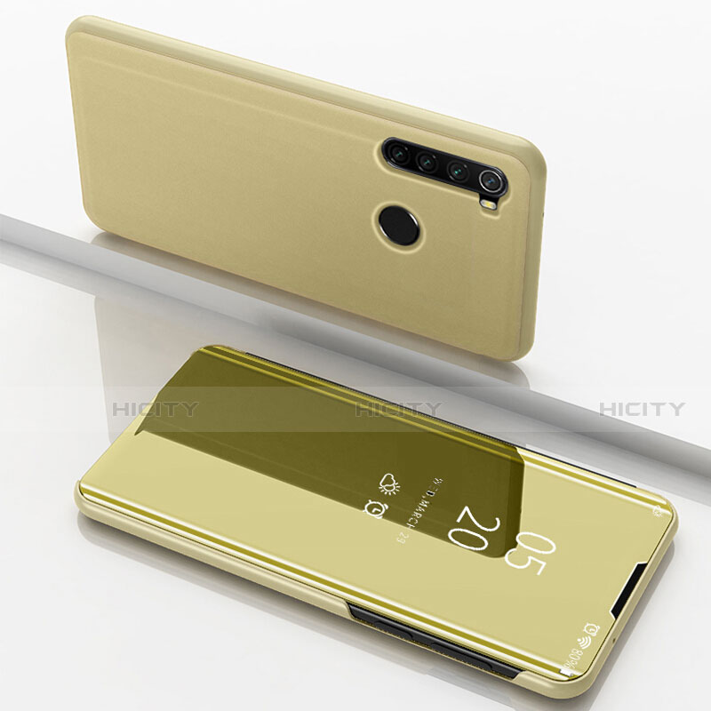 Coque Portefeuille Livre Cuir Miroir Housse Etui Clapet M01 pour Xiaomi Redmi Note 8 (2021) Or Plus