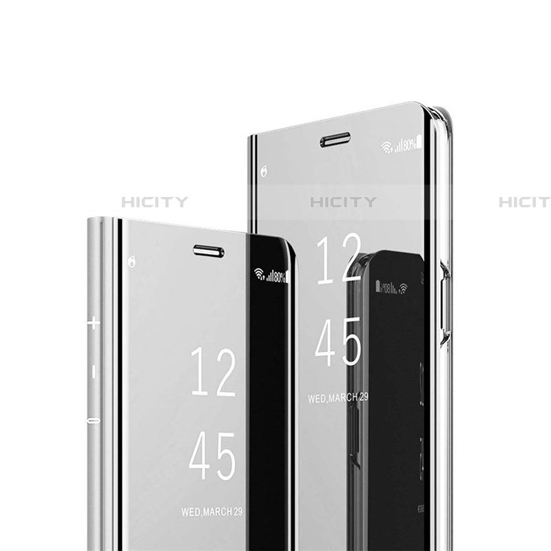 Coque Portefeuille Livre Cuir Miroir Housse Etui Clapet M02 pour Samsung Galaxy S20 Ultra 5G Argent Plus
