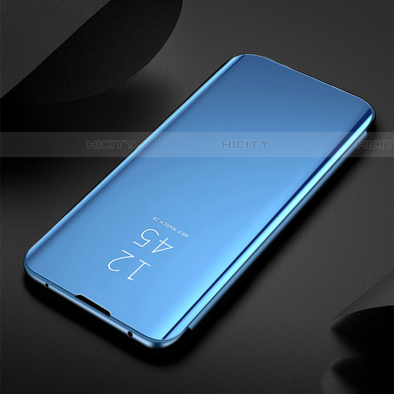 Coque Portefeuille Livre Cuir Miroir Housse Etui Clapet M03 pour Samsung Galaxy S20 Plus 5G Bleu Plus