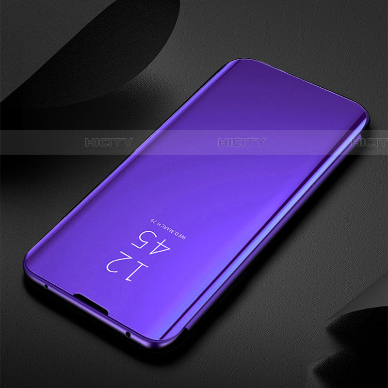 Coque Portefeuille Livre Cuir Miroir Housse Etui Clapet M03 pour Samsung Galaxy S20 Ultra 5G Violet Plus