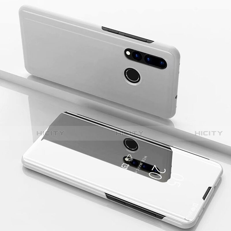 Coque Portefeuille Livre Cuir Miroir Housse Etui Clapet pour Huawei P Smart+ Plus Argent Plus