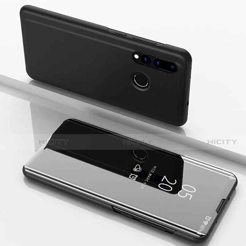Coque Portefeuille Livre Cuir Miroir Housse Etui Clapet pour Huawei P Smart+ Plus Noir Plus