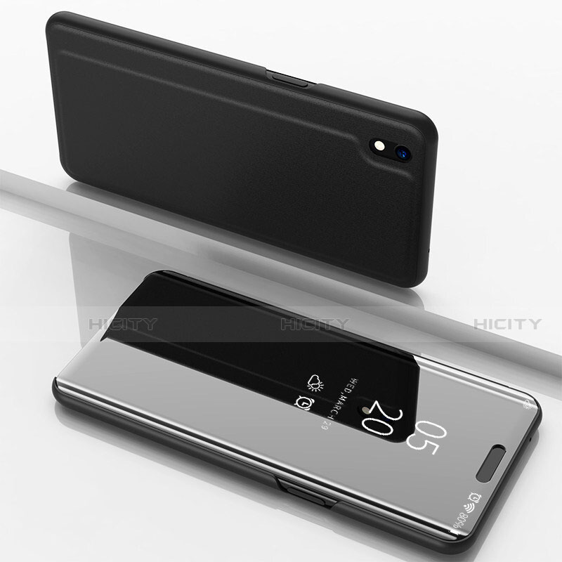 Coque Portefeuille Livre Cuir Miroir Housse Etui Clapet pour Samsung Galaxy A10 Noir Plus