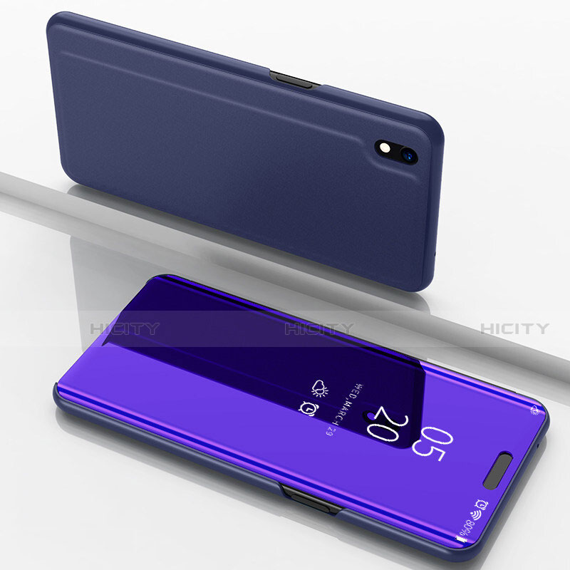 Coque Portefeuille Livre Cuir Miroir Housse Etui Clapet pour Samsung Galaxy A10 Violet Plus
