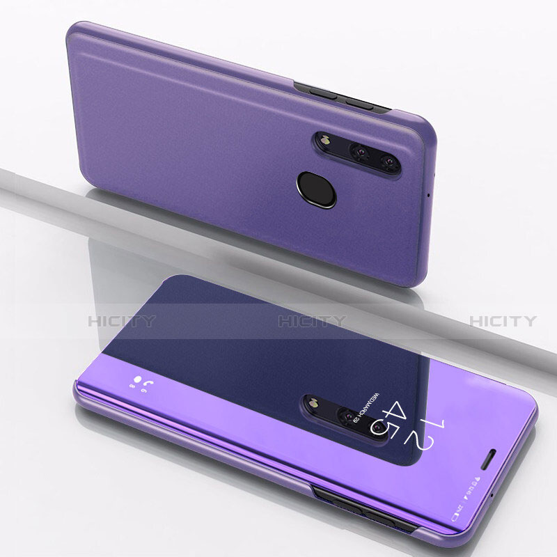 Coque Portefeuille Livre Cuir Miroir Housse Etui Clapet pour Samsung Galaxy A40 Violet Plus