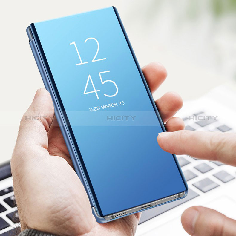 Coque Portefeuille Livre Cuir Miroir Housse Etui Clapet pour Samsung Galaxy A60 Plus