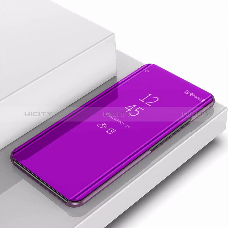 Coque Portefeuille Livre Cuir Miroir Housse Etui Clapet pour Samsung Galaxy A9 (2018) A920 Violet Plus