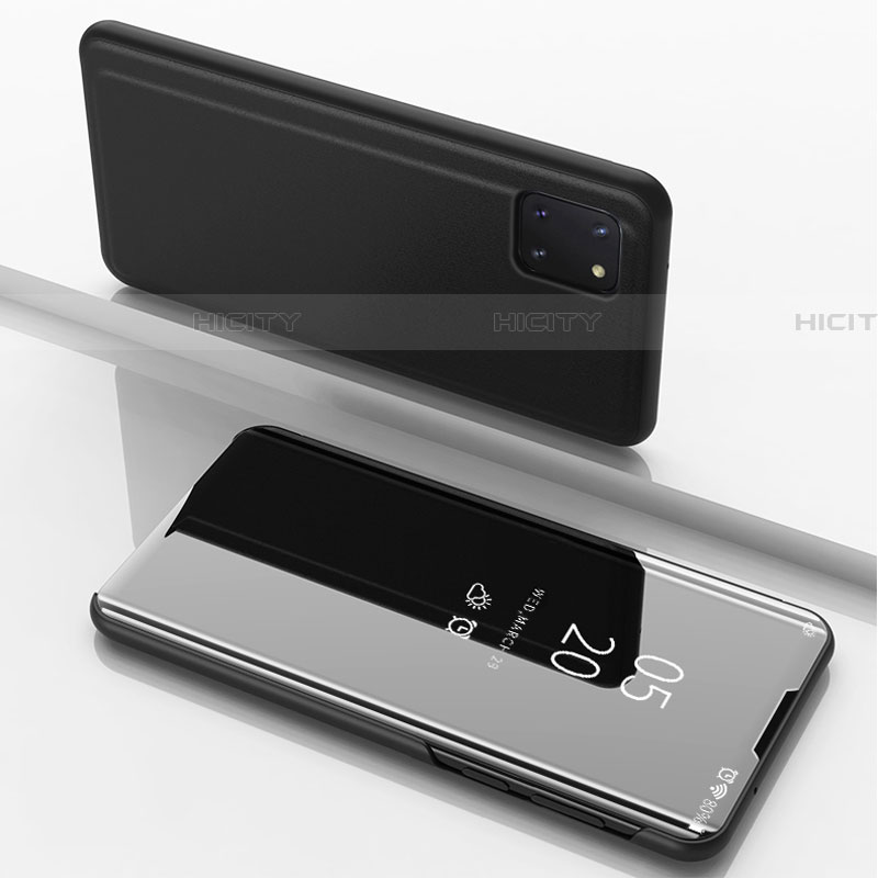 Coque Portefeuille Livre Cuir Miroir Housse Etui Clapet pour Samsung Galaxy M60s Noir Plus