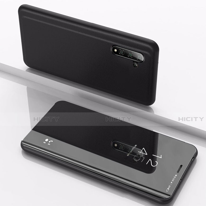 Coque Portefeuille Livre Cuir Miroir Housse Etui Clapet pour Samsung Galaxy Note 10 5G Noir Plus