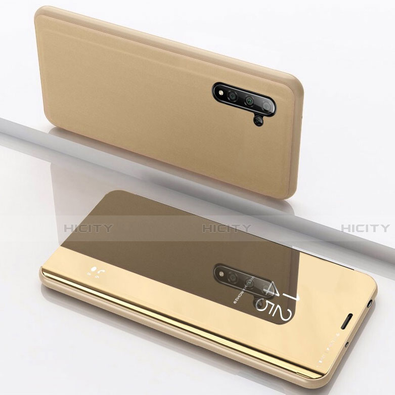 Coque Portefeuille Livre Cuir Miroir Housse Etui Clapet pour Samsung Galaxy Note 10 5G Or Plus