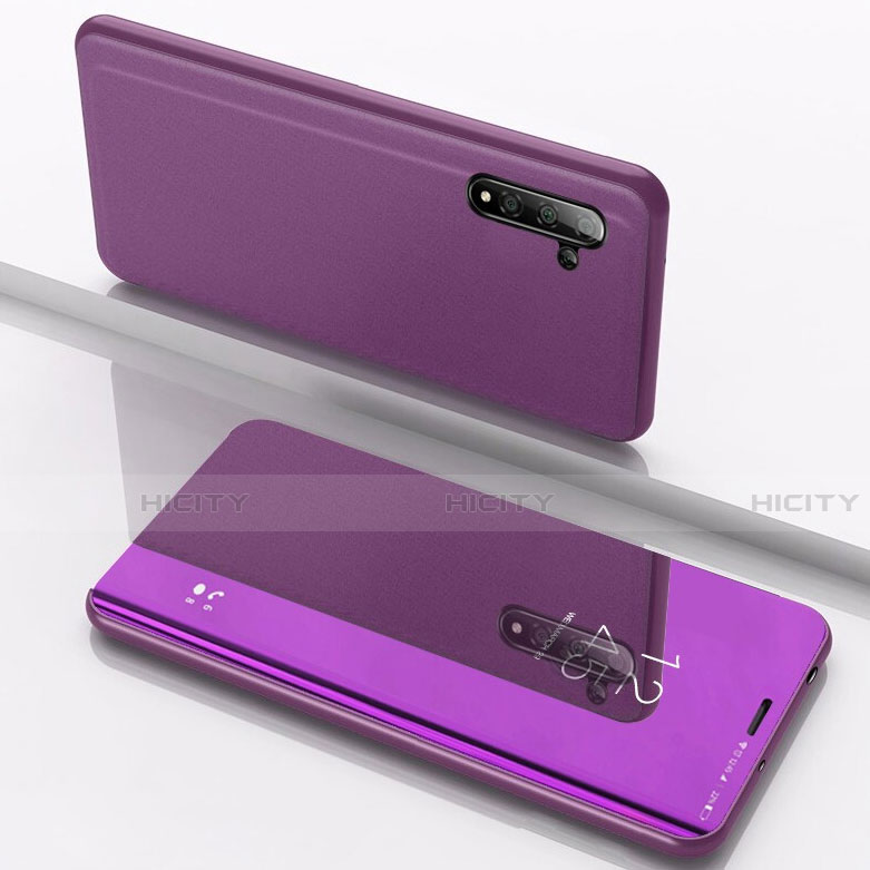 Coque Portefeuille Livre Cuir Miroir Housse Etui Clapet pour Samsung Galaxy Note 10 Violet Plus