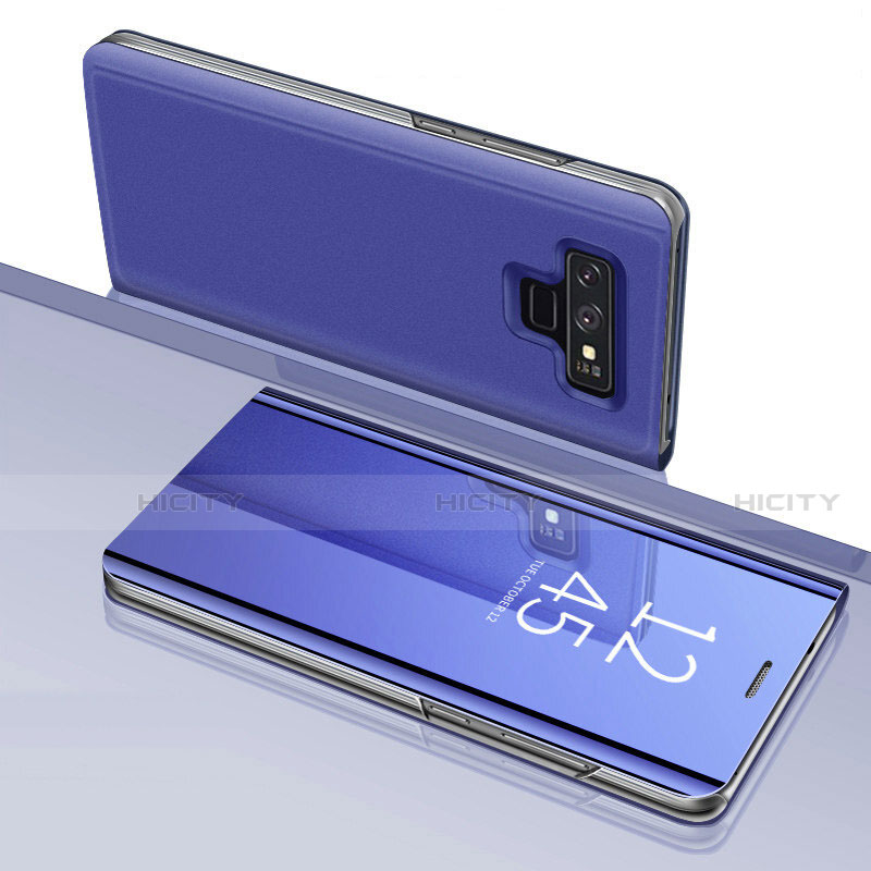 Coque Portefeuille Livre Cuir Miroir Housse Etui Clapet pour Samsung Galaxy Note 9 Violet Plus