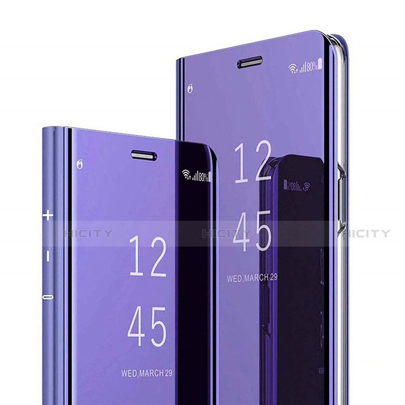 Coque Portefeuille Livre Cuir Miroir Housse Etui Clapet pour Xiaomi Mi 8 Pro Global Version Violet Plus