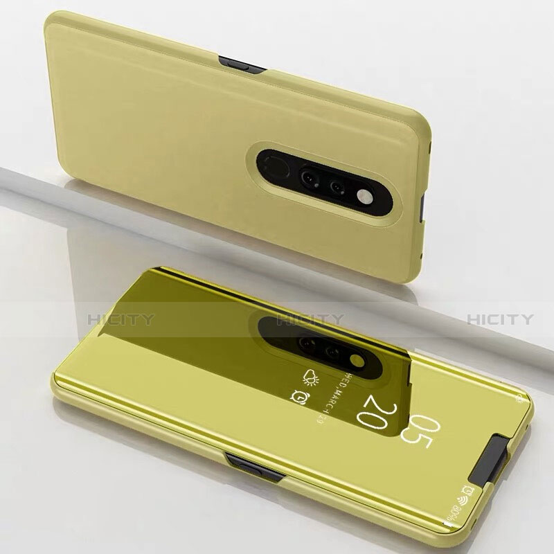 Coque Portefeuille Livre Cuir Miroir Housse Etui Clapet pour Xiaomi Mi 9T Or Plus