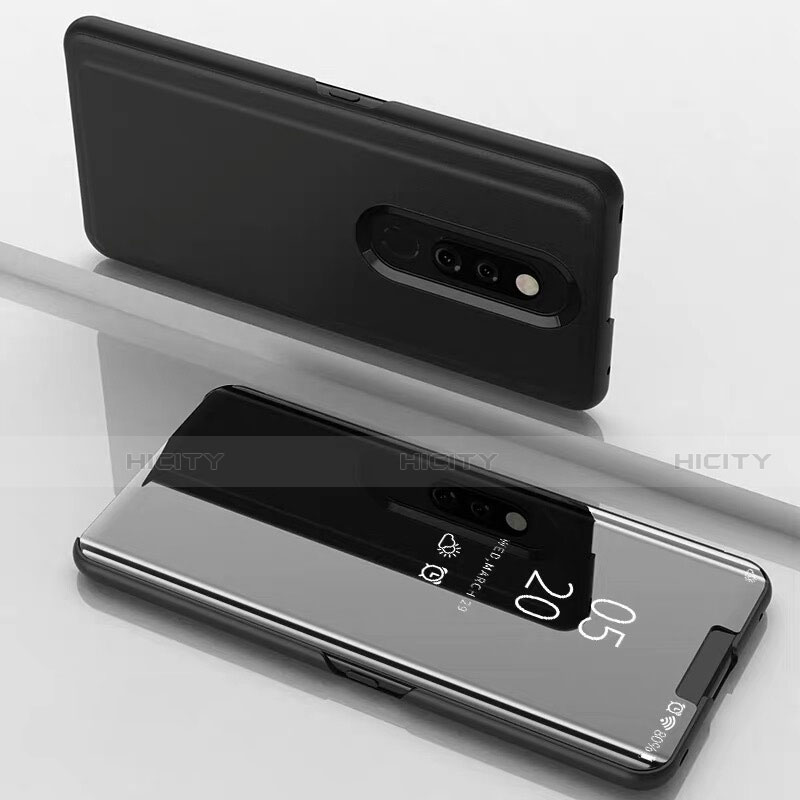 Coque Portefeuille Livre Cuir Miroir Housse Etui Clapet pour Xiaomi Mi 9T Pro Noir Plus