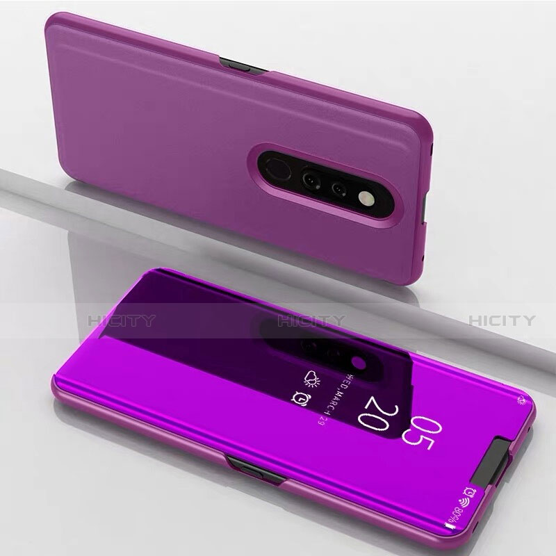 Coque Portefeuille Livre Cuir Miroir Housse Etui Clapet pour Xiaomi Mi 9T Violet Plus