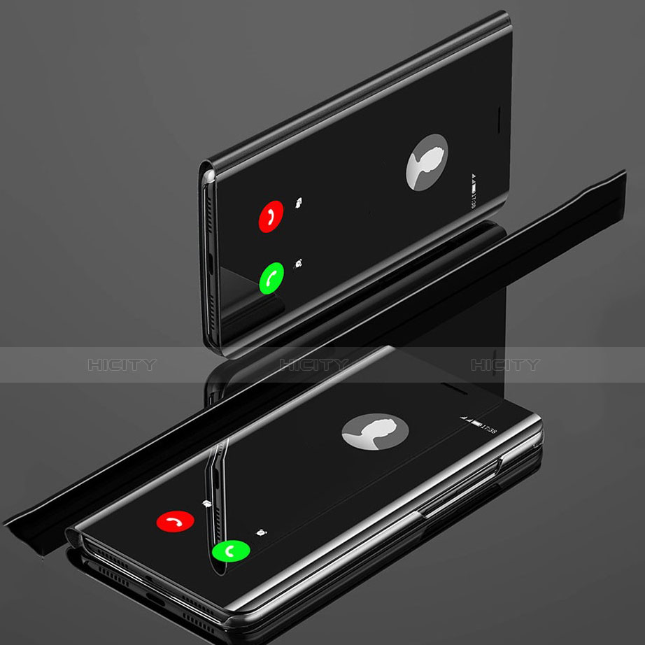 Coque Portefeuille Livre Cuir Miroir Housse Etui Clapet pour Xiaomi Mi A3 Noir Plus