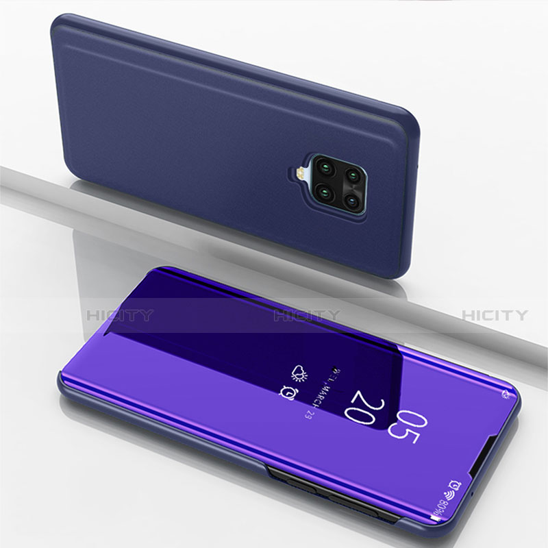 Coque Portefeuille Livre Cuir Miroir Housse Etui Clapet pour Xiaomi Redmi 10X 5G Violet Plus