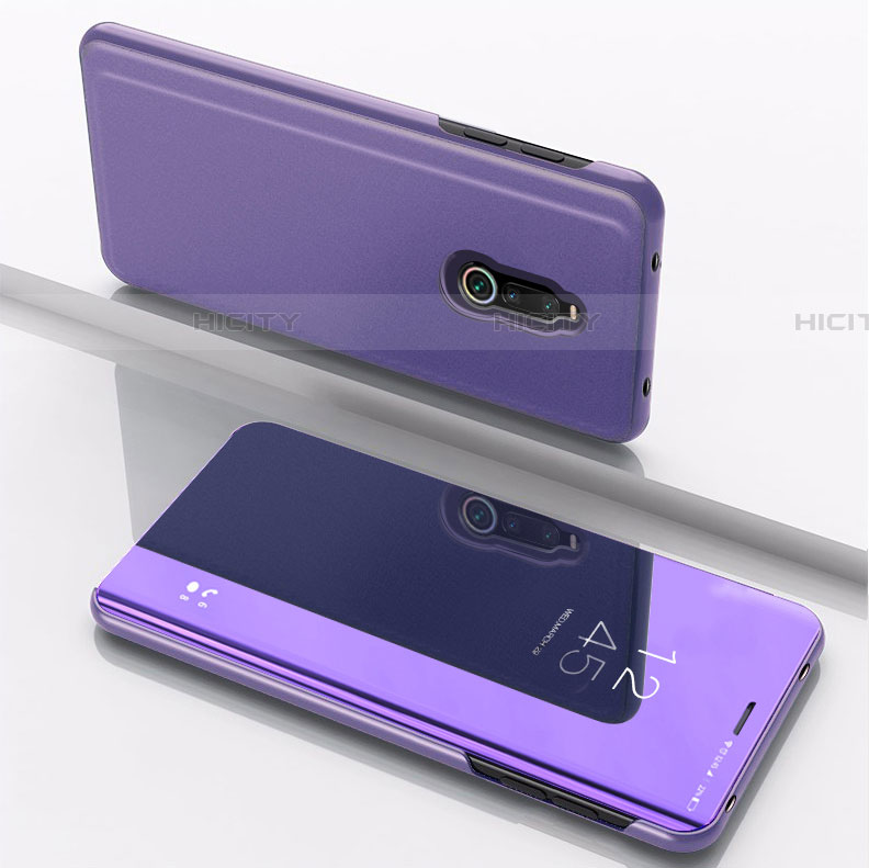 Coque Portefeuille Livre Cuir Miroir Housse Etui Clapet pour Xiaomi Redmi 8 Violet Plus
