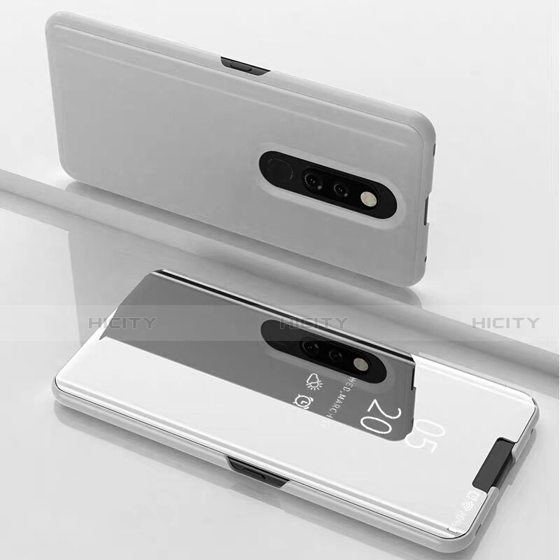 Coque Portefeuille Livre Cuir Miroir Housse Etui Clapet pour Xiaomi Redmi K20 Pro Blanc Plus
