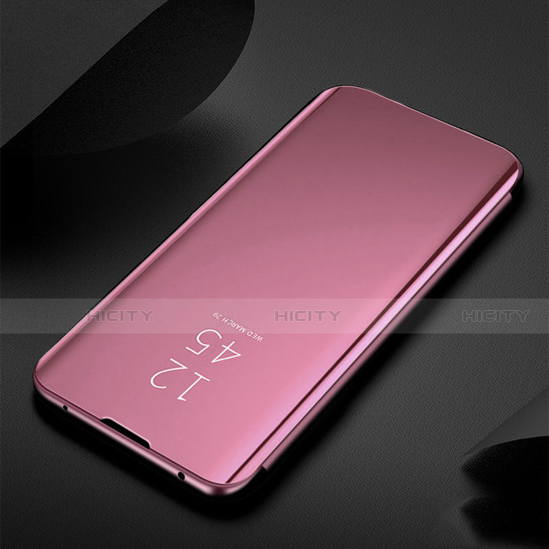 Coque Portefeuille Livre Cuir Miroir Housse Etui Clapet pour Xiaomi Redmi Note 8 (2021) Or Rose Plus