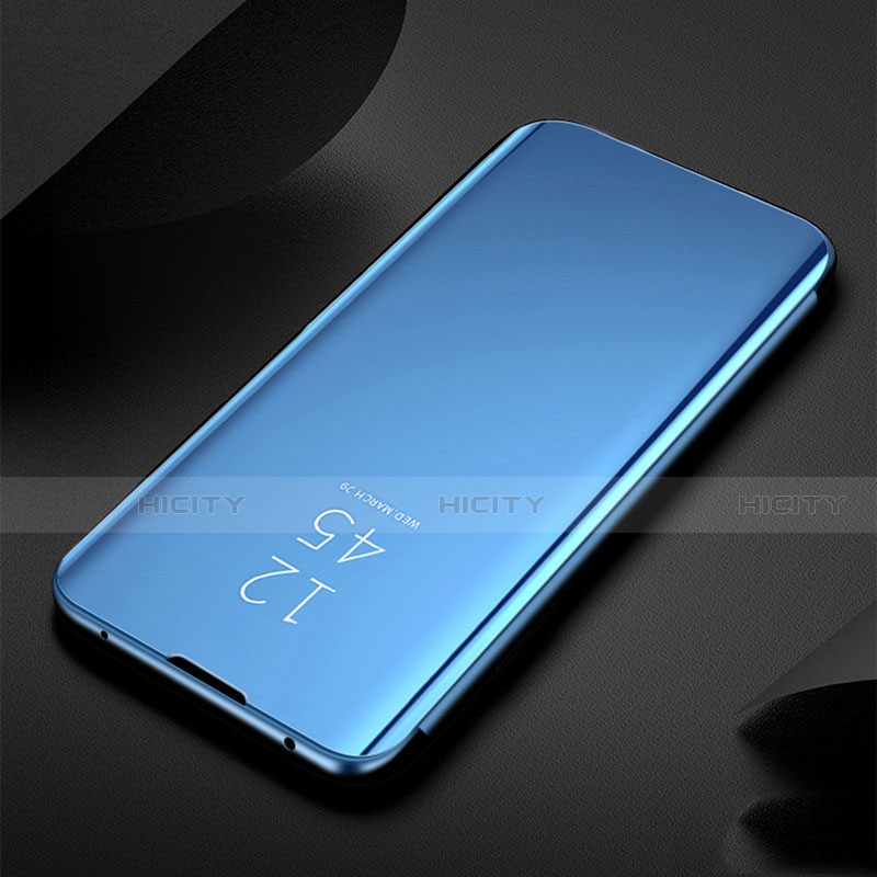 Coque Portefeuille Livre Cuir Miroir Housse Etui Clapet pour Xiaomi Redmi Note 8T Bleu Plus
