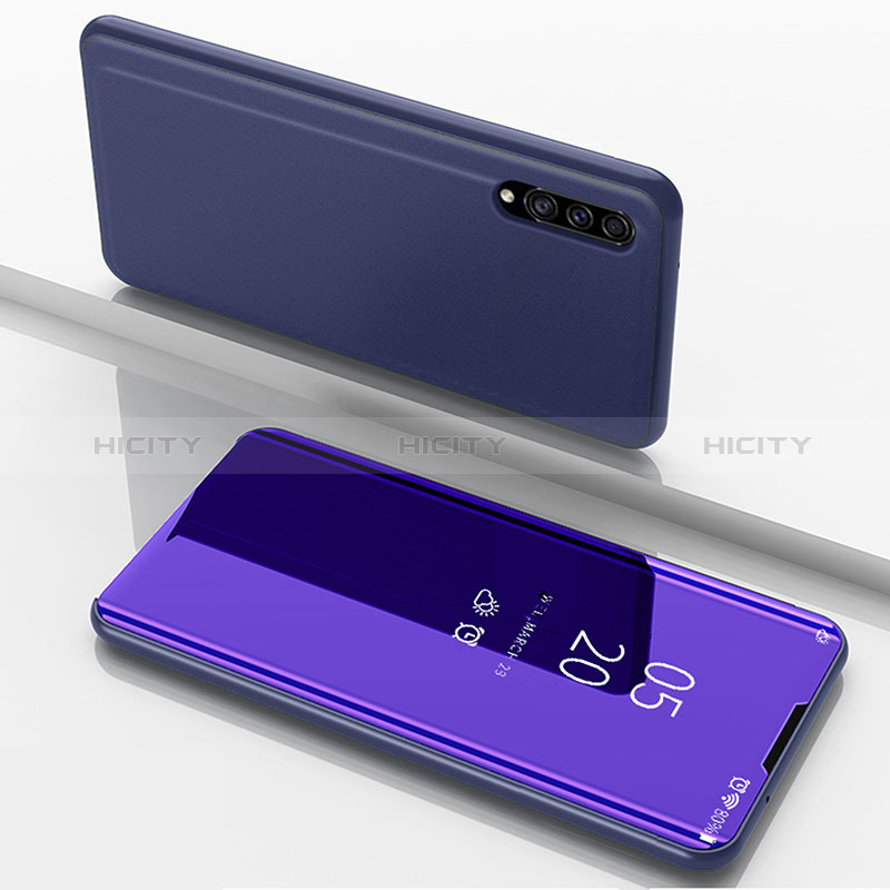 Coque Portefeuille Livre Cuir Miroir Housse Etui Clapet ZL1 pour Samsung Galaxy A30S Violet Plus