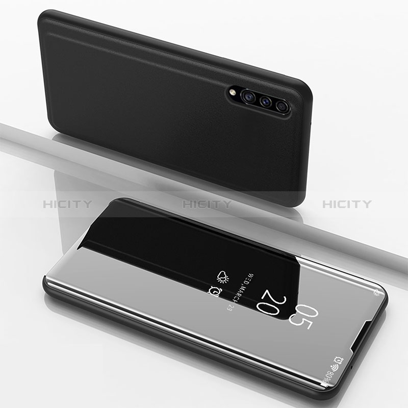 Coque Portefeuille Livre Cuir Miroir Housse Etui Clapet ZL1 pour Samsung Galaxy A50S Noir Plus