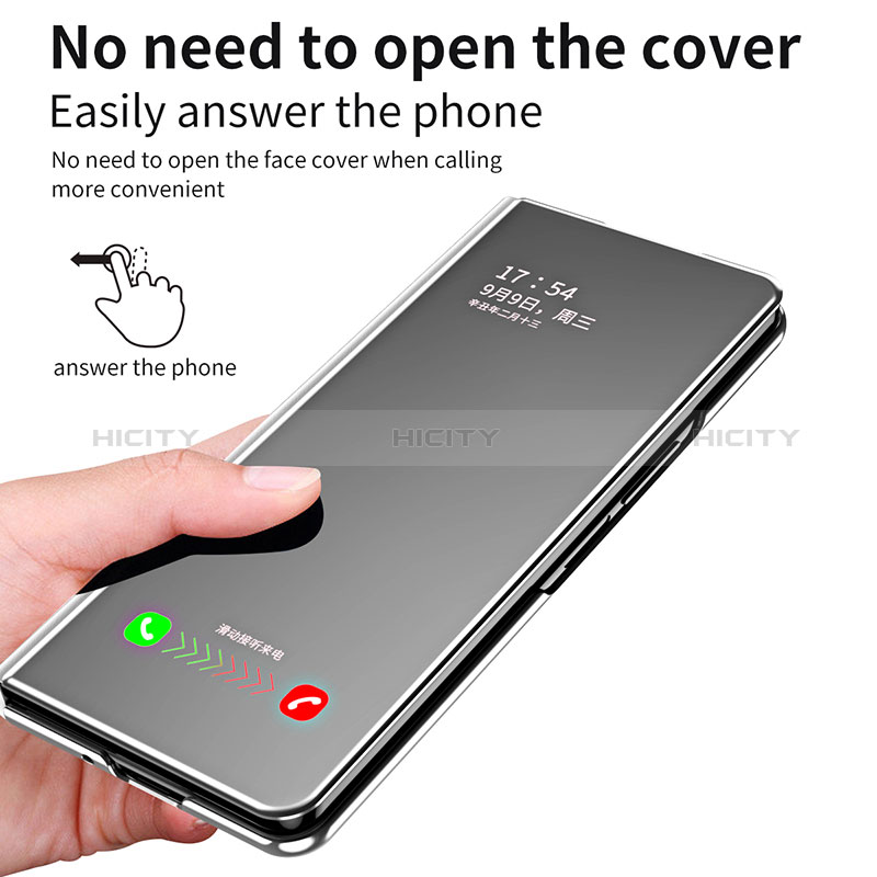 Coque Portefeuille Livre Cuir Miroir Housse Etui Clapet ZL1 pour Samsung Galaxy Z Fold3 5G Plus
