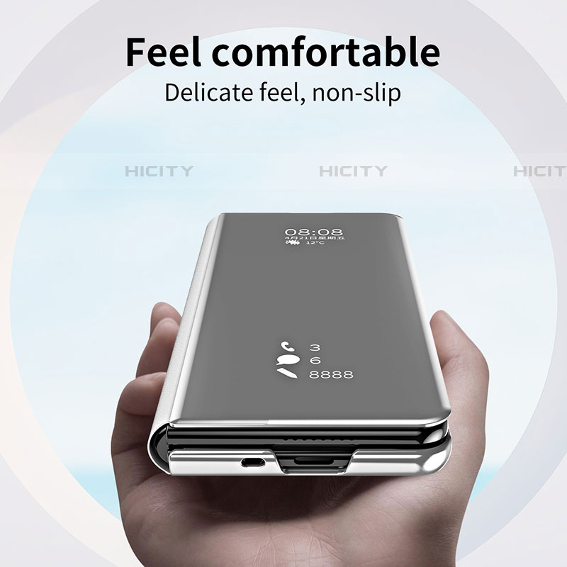 Coque Portefeuille Livre Cuir Miroir Housse Etui Clapet ZL1 pour Samsung Galaxy Z Fold4 5G Plus