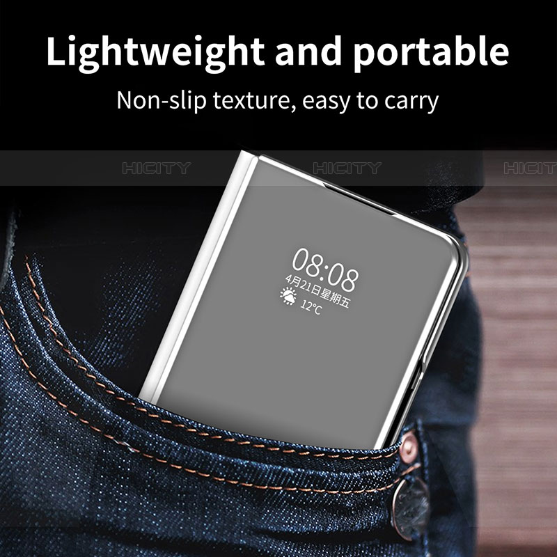 Coque Portefeuille Livre Cuir Miroir Housse Etui Clapet ZL1 pour Samsung Galaxy Z Fold4 5G Plus