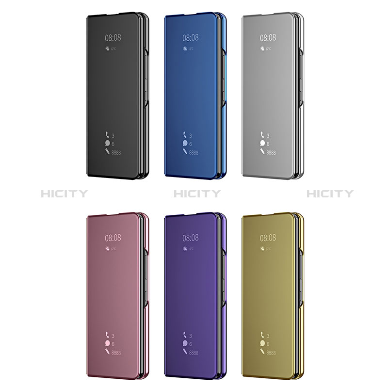 Coque Portefeuille Livre Cuir Miroir Housse Etui Clapet ZL2 pour Samsung Galaxy Z Fold3 5G Plus