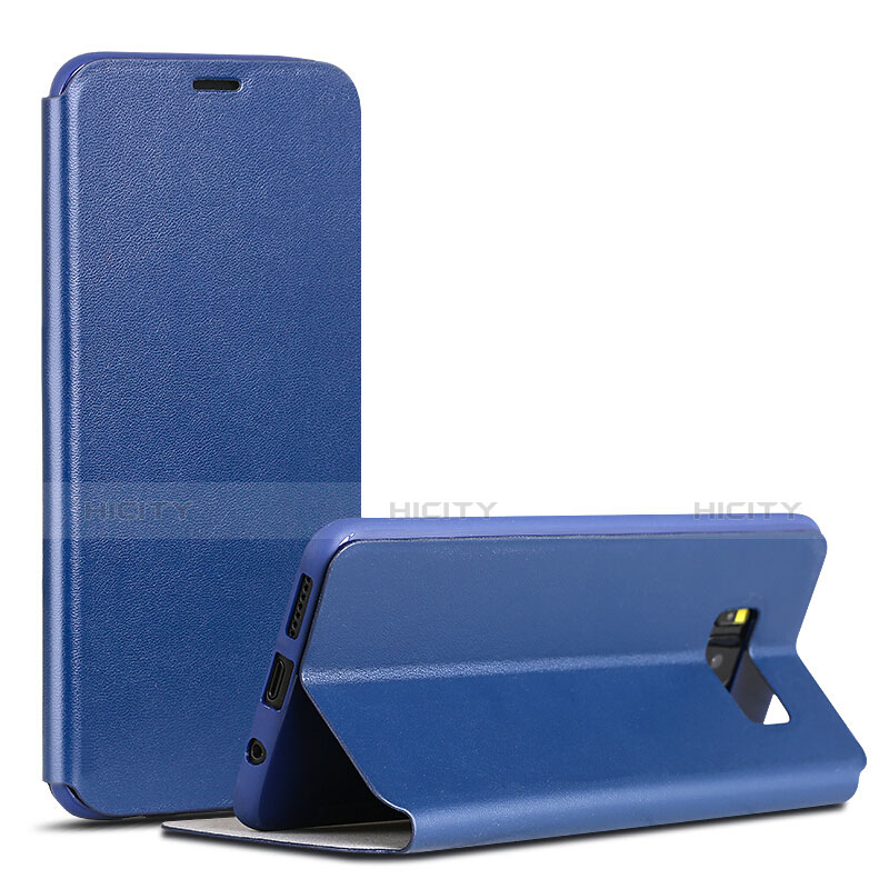 Coque Portefeuille Livre Cuir P01 pour Samsung Galaxy S8 Plus Bleu Plus