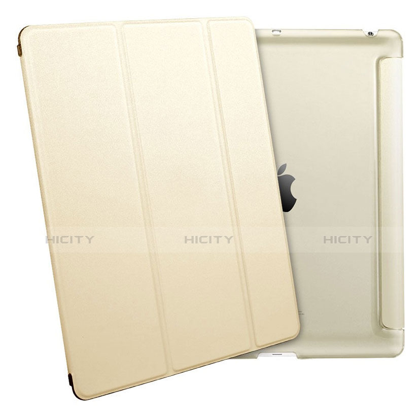Coque Portefeuille Livre Cuir pour Apple iPad 2 Or Plus