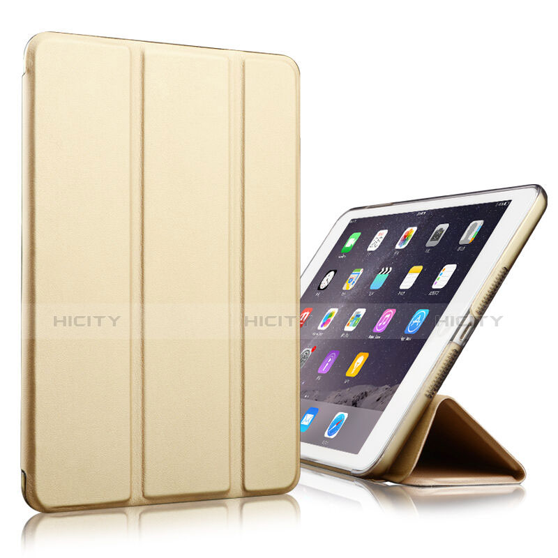 Coque Portefeuille Livre Cuir pour Apple iPad Air 2 Or Plus