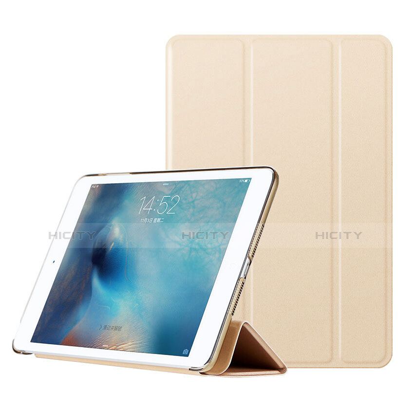 Coque Portefeuille Livre Cuir pour Apple iPad Mini 3 Or Plus