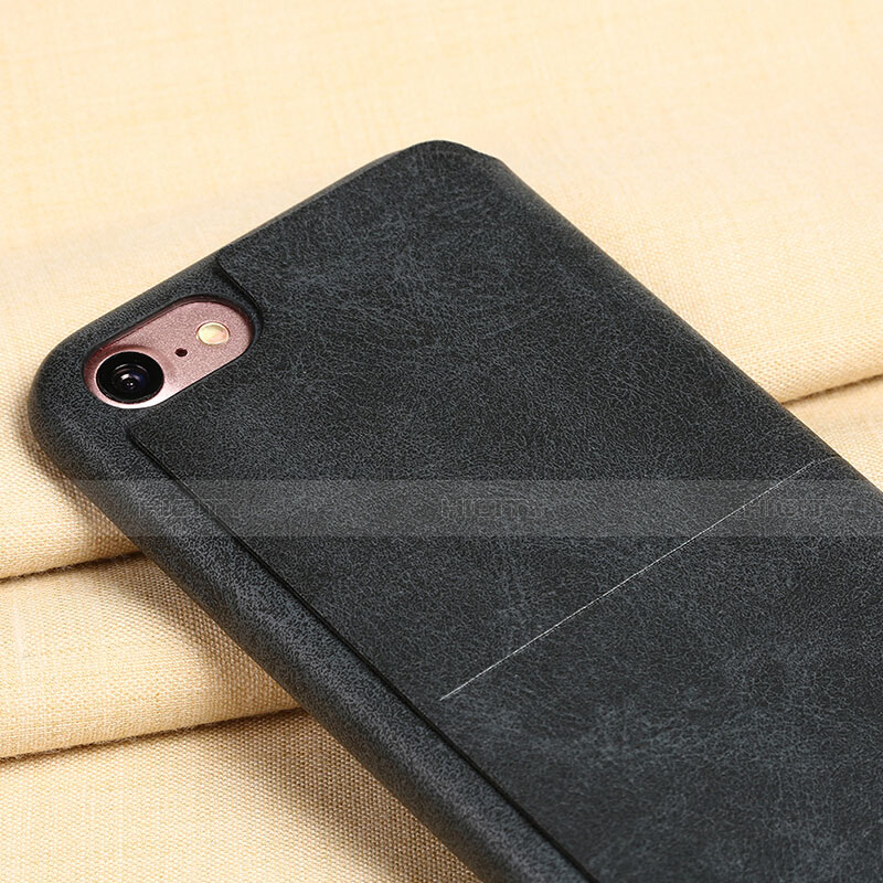 Coque Portefeuille Livre Cuir pour Apple iPhone SE (2020) Noir Plus