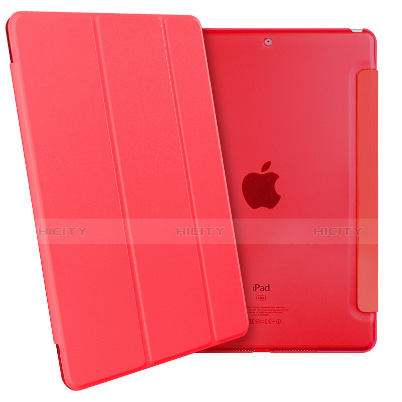 Coque Portefeuille Livre Cuir pour Apple New iPad 9.7 (2017) Rouge Plus