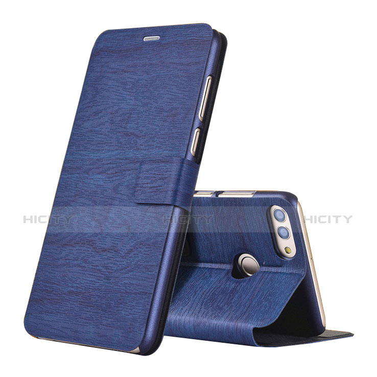 Coque Portefeuille Livre Cuir pour Huawei Enjoy 8 Plus Bleu Plus