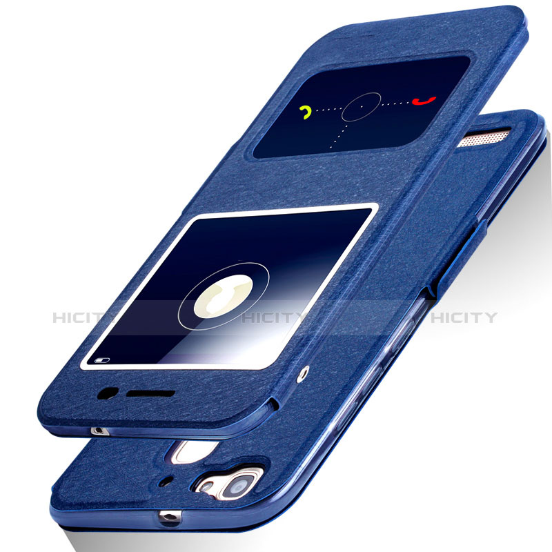 Coque Portefeuille Livre Cuir pour Huawei G8 Mini Bleu Plus
