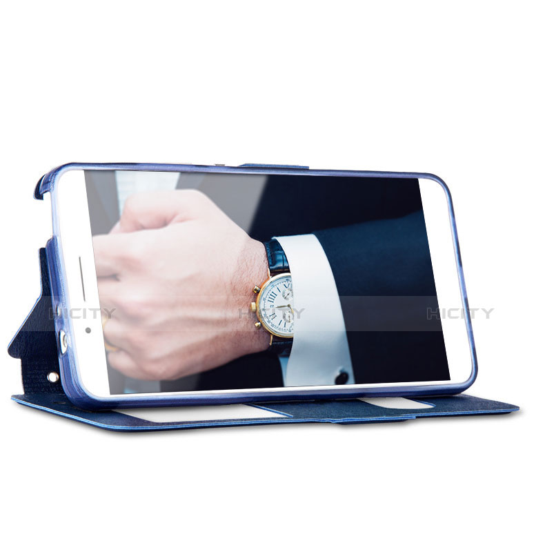 Coque Portefeuille Livre Cuir pour Huawei Honor 7i shot X Bleu Plus