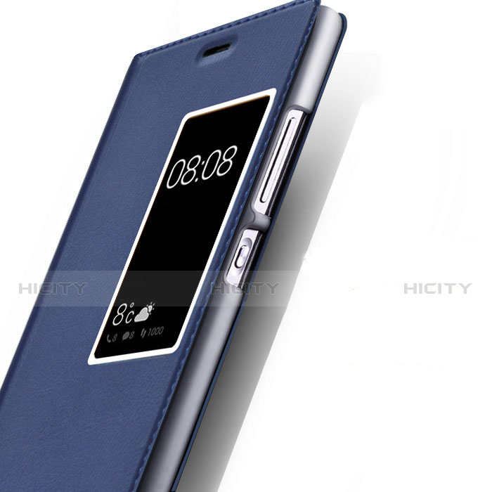 Coque Portefeuille Livre Cuir pour Huawei P9 Plus Bleu Plus