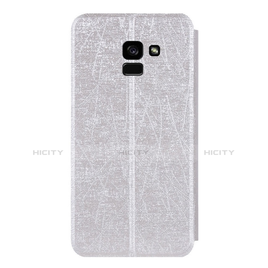 Coque Portefeuille Livre Cuir pour Samsung Galaxy A5 (2018) A530F Blanc Plus