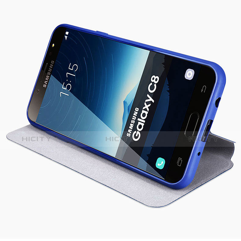 Coque Portefeuille Livre Cuir pour Samsung Galaxy C8 C710F Plus